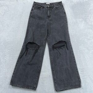 Abound‎ Jeans Women's 29 High Rise Wide Leg Distressed Festival Y2K Grunge Denim